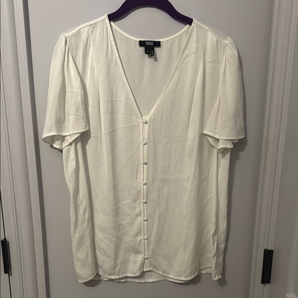 Paige White Button-Up Blouse